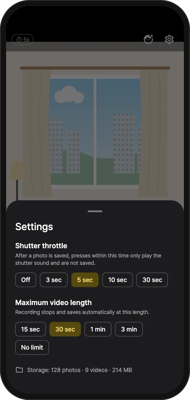 You choose the shutter interval